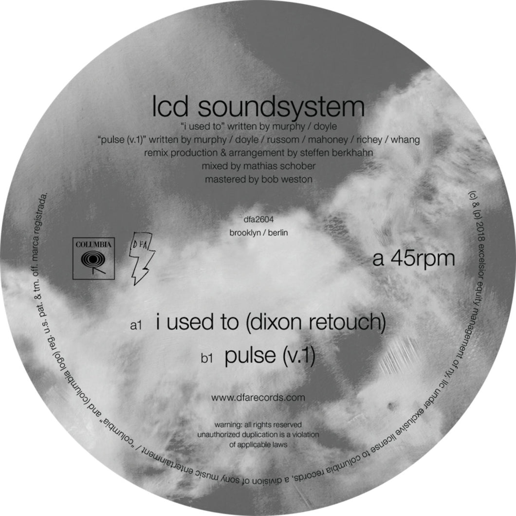 LCD Soundsystem 'I Used To (Dixon Rework b/w Pulse v.1)' (12