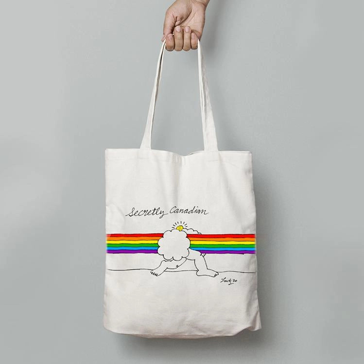 SECRETLY CANADIAN RAINBOW TOTE bag