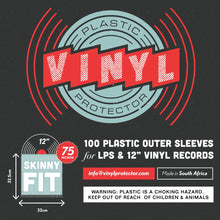 Load image into Gallery viewer, VINYL PROTECTOR – 12″ PLASTIC OUTER RECORD SLEEVES – SKINNY FIT
